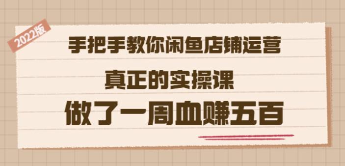 2022版《手把手教你闲鱼店铺运营》真正的实操课做了一周血赚五百(16节课)-云创网