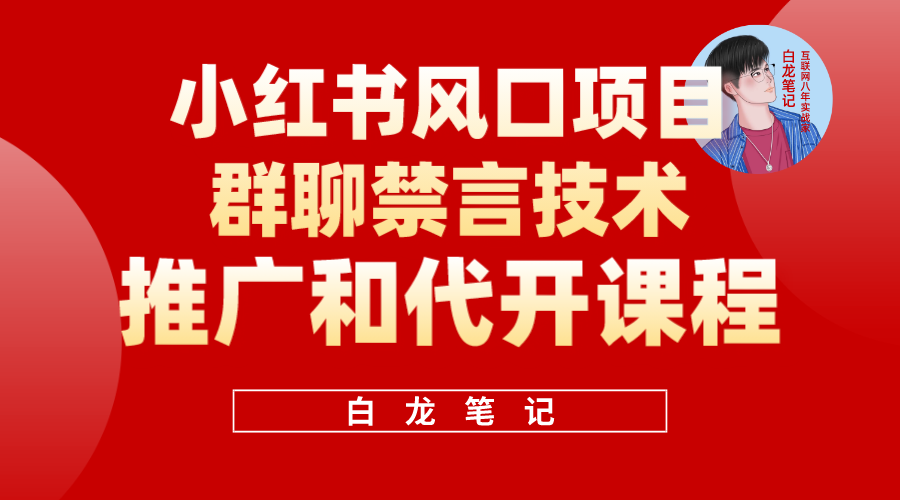 小红书风口项目日入300+，小红书群聊禁言技术代开项目，适合新手操作-云创网