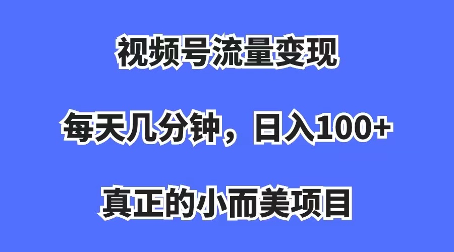视频号流量变现，每天几分钟，收入100+，真正的小而美项目-云创网
