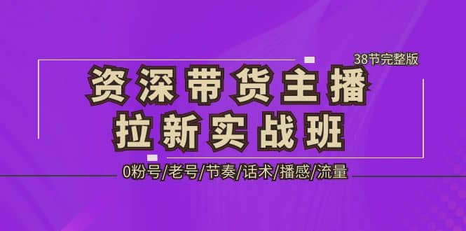 资深·带货主播拉新实战班，0粉号/老号/节奏/话术/播感/流量-38节完整版-云创网