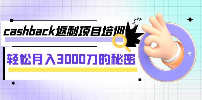 cashback返利项目培训：轻松月入3000刀的秘密（8节课）-云创网