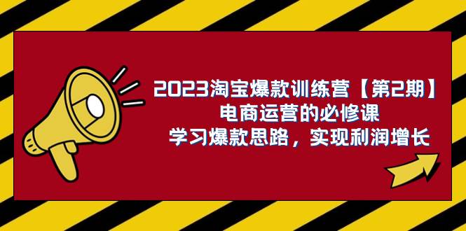 2023淘宝爆款训练营【第2期】电商运营的必修课，学习爆款思路 实现利润增长-云创网