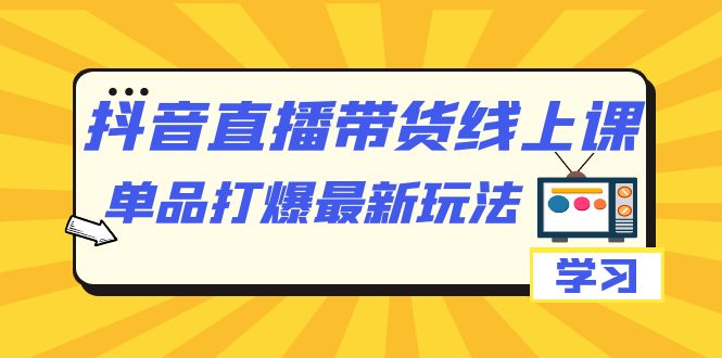 抖音·直播带货线上课，单品打爆最新玩法（12节课）-云创网