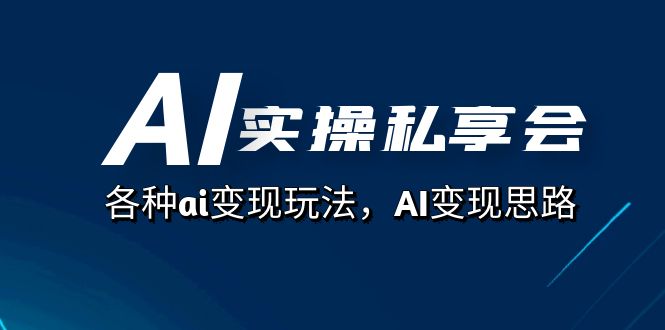 AI实操私享会，各种ai变现玩法，AI变现思路（67节课）-云创网