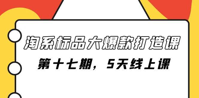 淘系标品大爆款打造课-第十七期，5天线上课-云创网