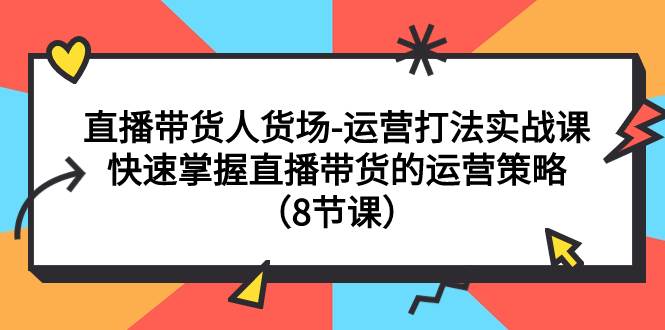 直播带货人货场-运营打法实战课：快速掌握直播带货的运营策略（8节课）-云创网
