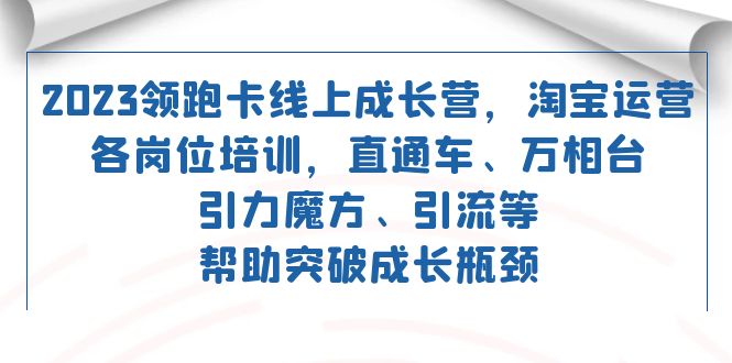 2023领跑·卡 线上成长营 淘宝运营各岗位培训 直通车 万相台 引力魔方 引流-云创网