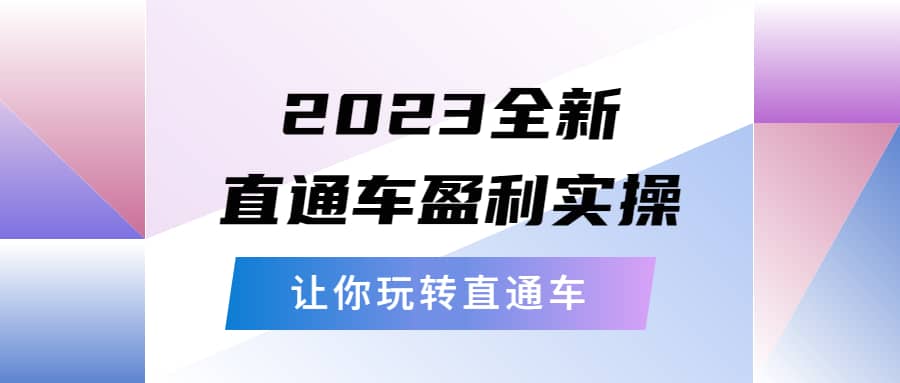 2023全新直通车·盈利实操：从底层，策略到搭建，让你玩转直通车-云创网