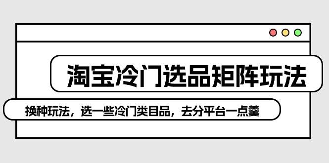 淘宝冷门选品矩阵玩法：换种玩法，选一些冷门类目品，去分平台一点羹-云创网