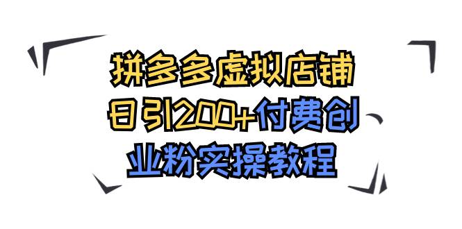 拼多多虚拟店铺日引200+付费创业粉实操教程-云创网