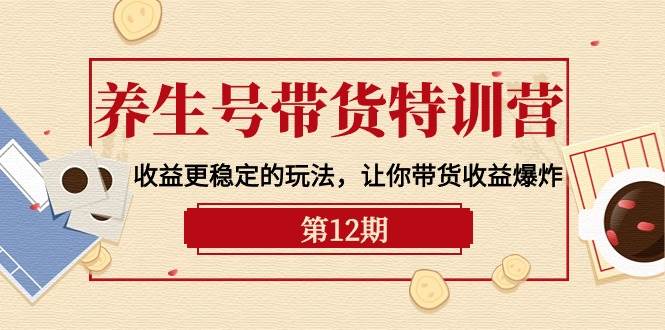 养生号带货特训营【12期】收益更稳定的玩法，让你带货收益爆炸-9节直播课-云创网