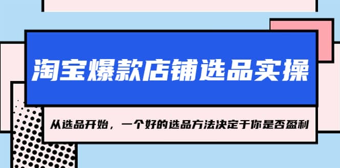 淘宝爆款店铺选品实操，2023从选品开始，一个好的选品方法决定于你是否盈利-云创网