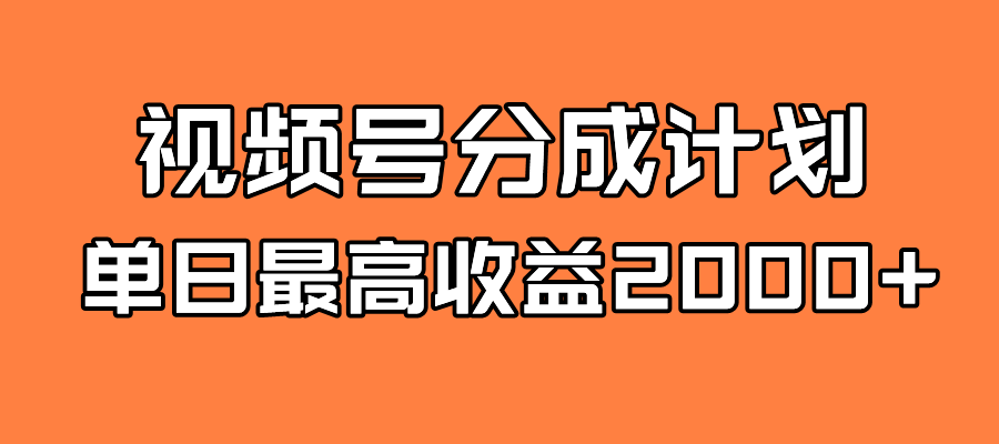 全新蓝海 视频号掘金计划 日入2000+-云创网