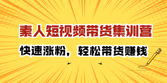 素人短视频带货集训营：快速涨粉，轻松带货赚钱-云创网