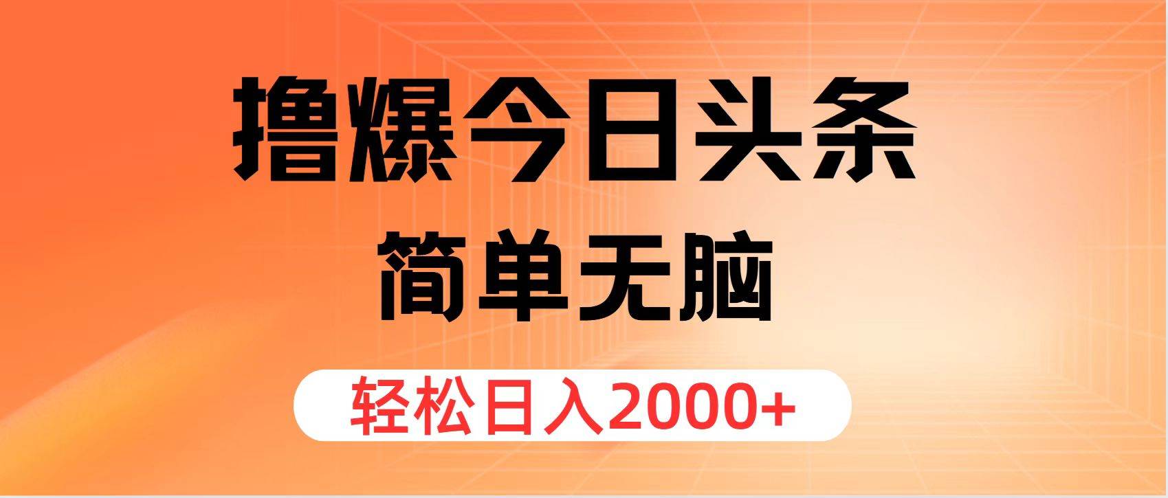 撸爆今日头条，简单无脑，日入2000+-云创网