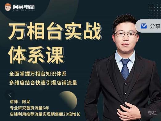 阿呆-万相台实战体系课，帮您全面掌握万相台知识体系-云创网