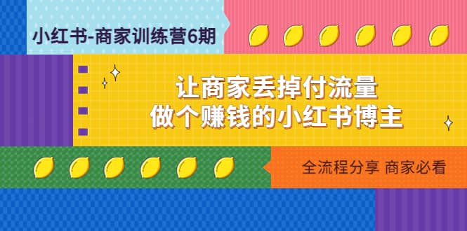 小红书-商家训练营12期：让商家丢掉付流量-云创网