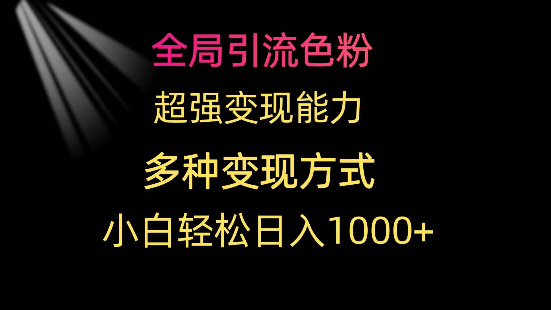 全局引流色粉 超强变现能力 多种变现方式 小白轻松日入1000+-云创网