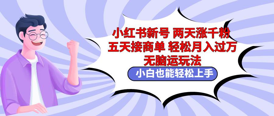 小红书新号两天涨千粉五天接商单轻松月入过万 无脑搬运玩法 小白也能轻…-云创网