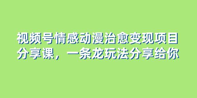 视频号情感动漫治愈变现项目分享课，一条龙玩法分享给你（教程+素材）-云创网