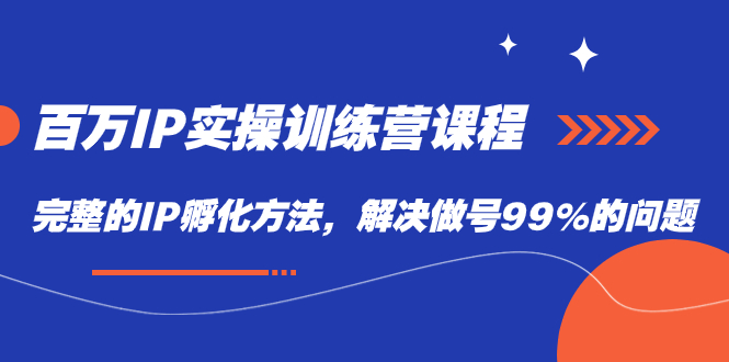 百万IP实战训练营课程，完整的IP孵化方法，解决做号99%的问题-云创网