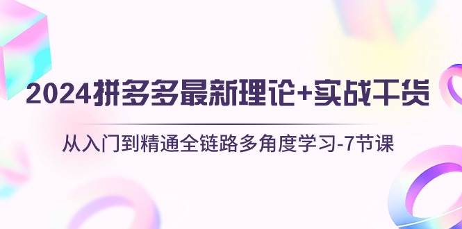 2024拼多多 最新理论+实战干货，从入门到精通全链路多角度学习-7节课-云创网