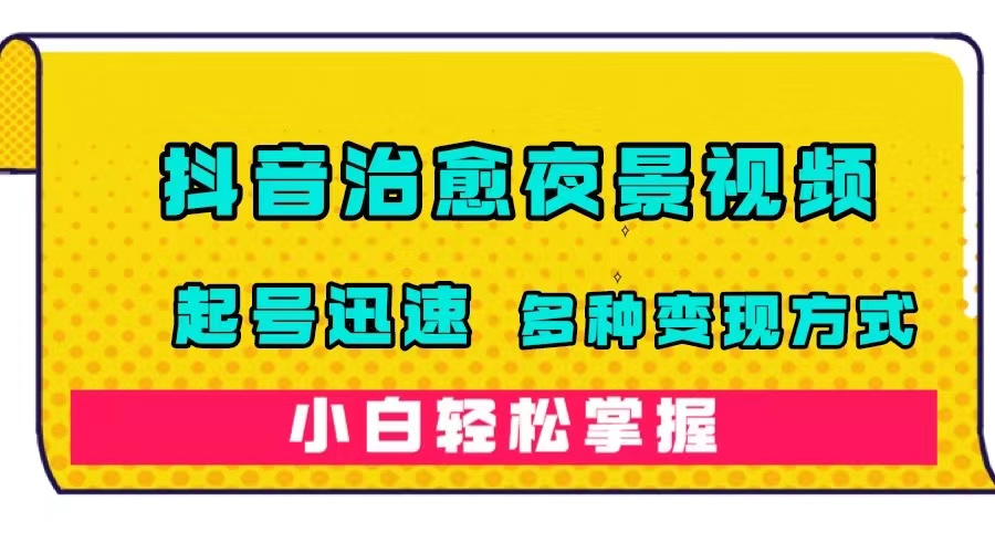抖音治愈系夜景视频，起号迅速，多种变现方式，小白轻松掌握（附120G素材）-云创网
