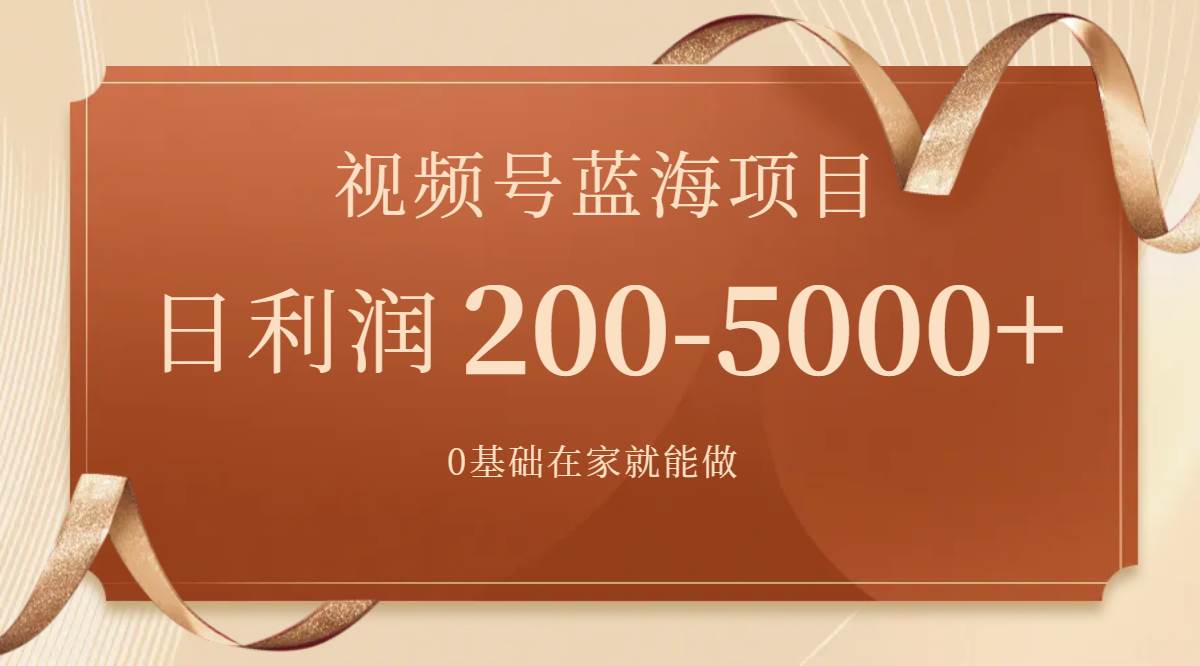 视频号蓝海项目，0基础在家也能做，一天200-5000+【附266G资料】-云创网