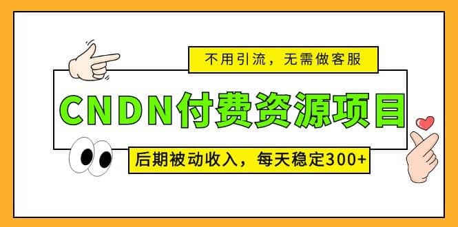 CNDN付费资源项目，不用引流，无需做客服，后期被动收入-云创网