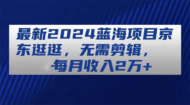 最新2024蓝海项目京东逛逛，无需剪辑，每月收入2万+-云创网