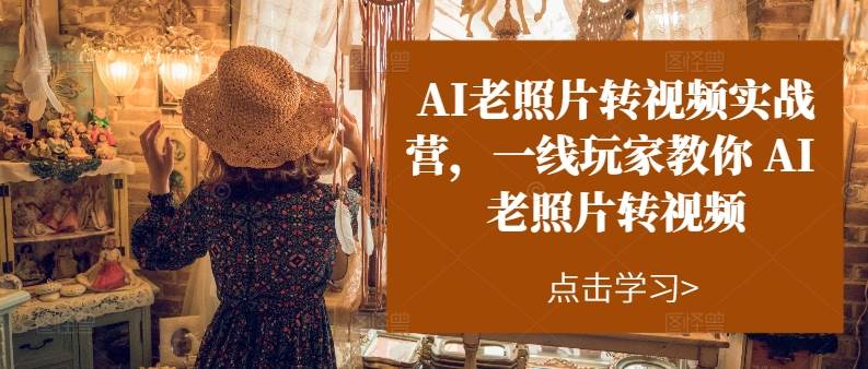 AI老照片转视频实操训练营，一线玩家教你AI老照片转视频-云创网