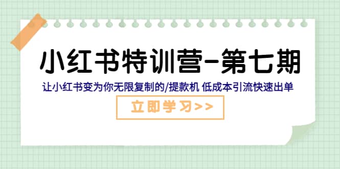 小红书特训营-第七期 让小红书变为你无限复制的/提款机 低成本引流快速出单-云创网