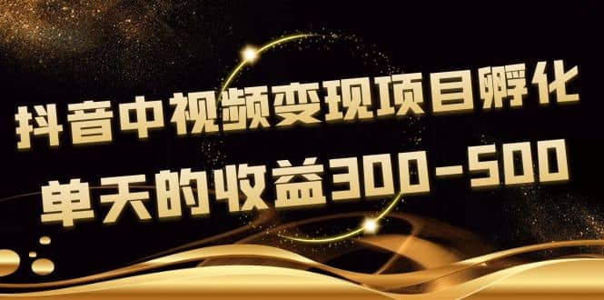 黄岛主《抖音中视频变现项目孵化》单天的收益300-500 操作简单粗暴-云创网