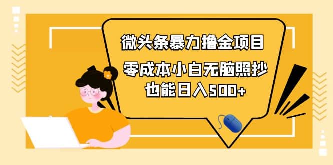 人人都能操作的微头条最新暴力撸金项目，零成本小白无脑搬运-云创网