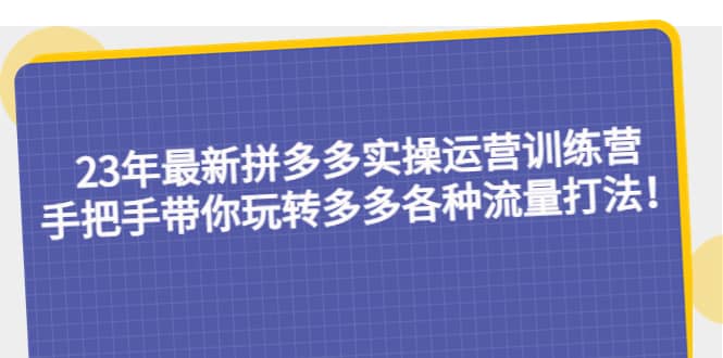 23年最新拼多多实操运营训练营：手把手带你玩转多多各种流量打法！-云创网