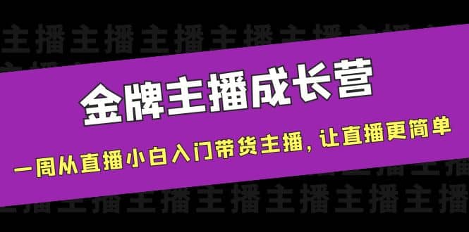 金牌主播成长营，一周从直播小白入门带货主播，让直播更简单-云创网