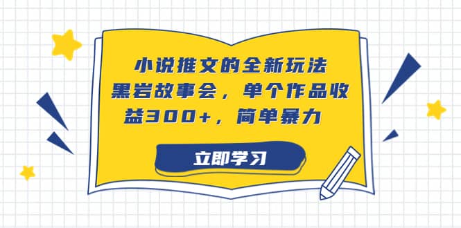小说推文的全新玩法，黑岩故事会，单个作品收益300+，简单暴力-云创网