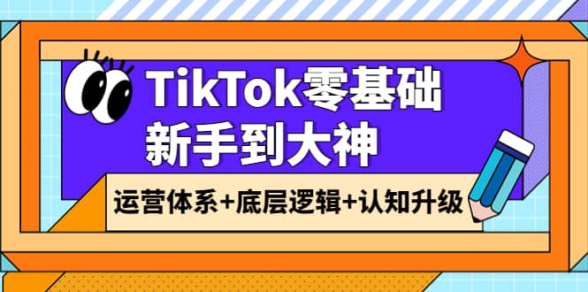 TikTok零基础新手到大神：运营体系+底层逻辑+认知升级（9节系列课）-云创网