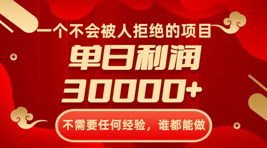 一个不会被人拒绝的项目，不需要任何经验，谁都能做，单日利润30000+-云创网