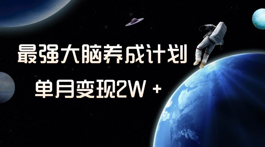 冷门虚拟项目，最强大脑养成计划，一个月变现2W＋-云创网