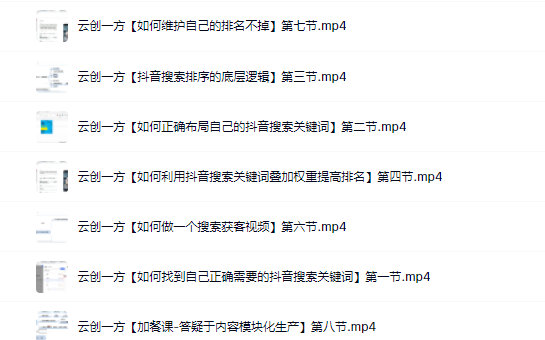 云创一方2022抖音SEO系列课程，教你如何快速上抖音搜索排名第一-云创网