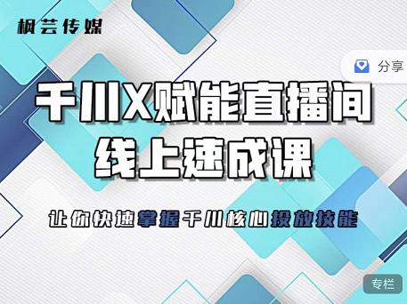 枫芸传媒-线上千川提升课，提升千川认知，提升千川投放效果-云创网