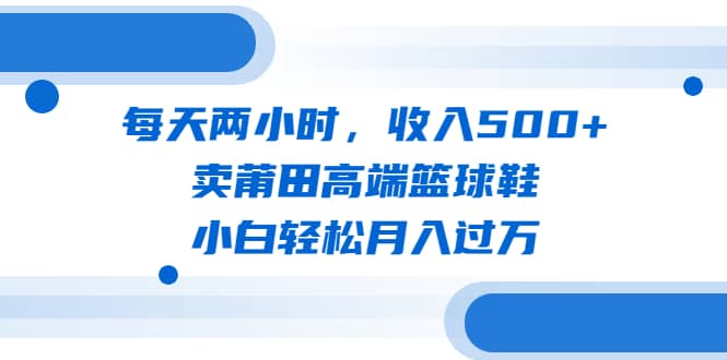 每天两小时，收入500+，卖莆田高端篮球鞋，小白轻松月入过万（教程+素材）-云创网