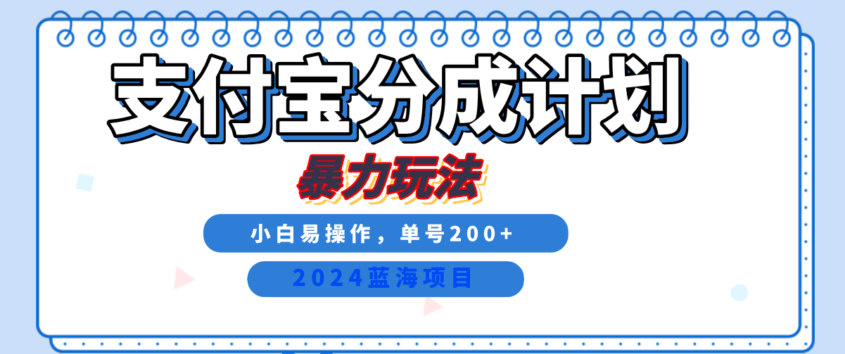 2024最新冷门项目，支付宝视频分成计划，直接粗暴搬运，日入2000+，有手就行！-云创网