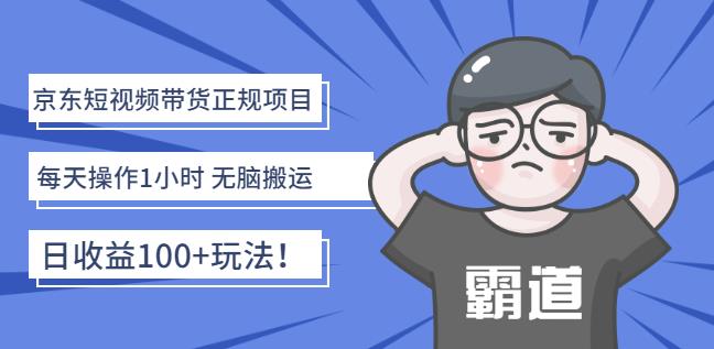 京东短视频带货正规项目：每天操作1小时无脑搬运日收益100+玩法！-云创网