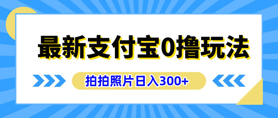 最新支付宝0撸玩法，拍照轻松赚收益，日入300+有手机就能做-云创网