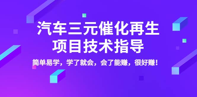 汽车三元催化再生项目技术指导，简单易学，学了就会，会了能赚，很好赚！-云创网