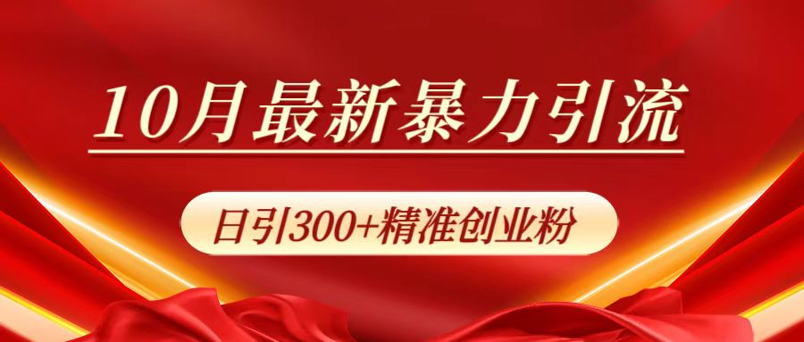 10月最新暴力引流，日引300+精准创业粉-云创网