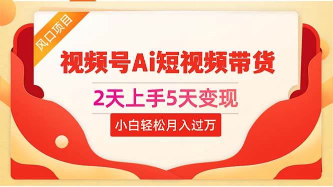 2天上手5天变现视频号Ai短视频带货0粉丝0基础小白轻松月入过万-云创网