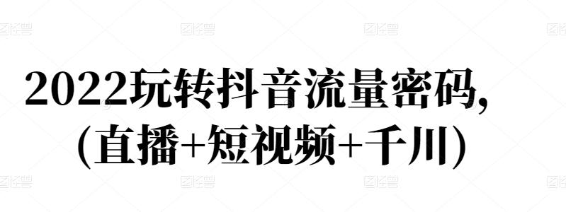 2022玩转抖音流量密码，(直播+短视频+千川)-云创网